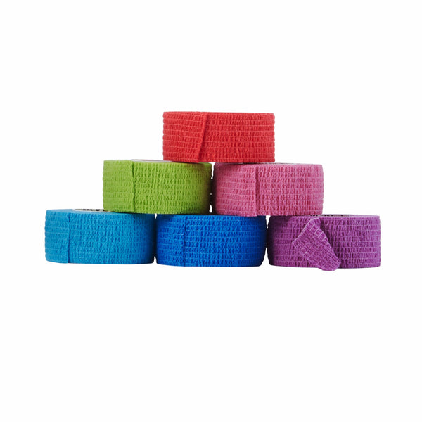 McKesson Cohesive Bandage 1 Inch X 5 Yard Self-adherent Closure Purple / Pink / Green / Light Blue / Royal Blue / Red NonSterile Standard Compression (944355_PK) 1/PK
