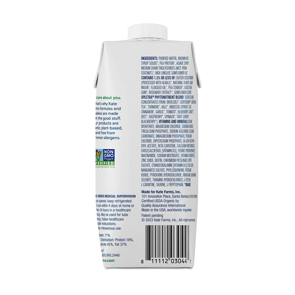 Kate Farms Standard 1.4 Oral Supplement Chocolate Flavor Liquid 11 oz. Carton (1214421_CS) 12/CS