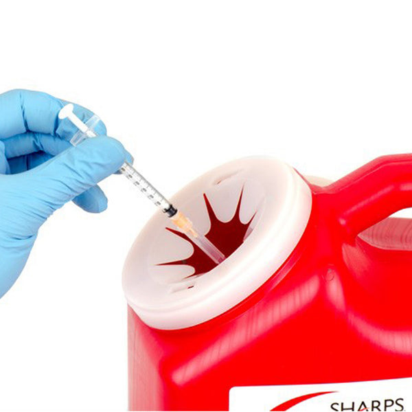 Mail System® Pro-Tec® Mailback Sharps Container Red Base 9 L X 6 W X 7-1/2 H Inch Vertical Entry 1 Gallon (666133_CS) 18/CS