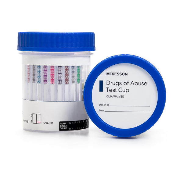 McKesson Drugs of Abuse Test Kit AMP, BAR, BUP, BZO, COC, mAMP/MET, MDMA, MOP300, MTD, OXY, PCP, PPX, TCA, THC (OX, pH, SG) 25 Tests CLIA Waived (1101528_BX) 25/BX