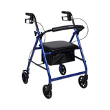 McKesson 4 Wheel Rollator Blue Adjustable Height / Folding Aluminum Frame (1065264_EA) 1/EA