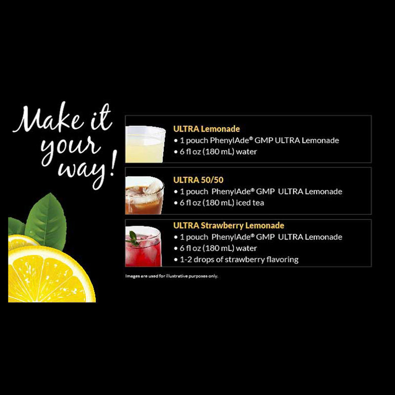 PhenylAde® GMP ULTRA Oral Supplement Lemonade Flavor Powder 1.2 oz. / 33.4 Gram Individual Packet (1262882_EA) 1/EA