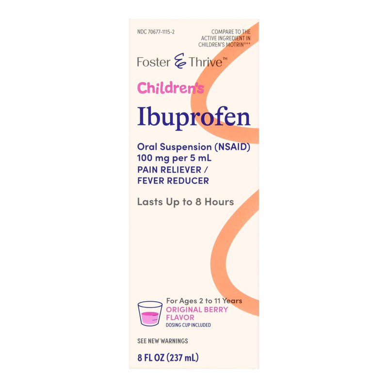 Foster & Thrive™ Children's Pain Relief 100 mg / 5 mL Strength Ibuprofen Oral Suspension 8 oz. (1238935_BT) 1/BT