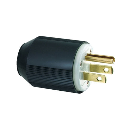 Eaton Crouse-Hinds Plugs and Receptacles, Plug, 15.00 A, 5-15 NEMA/IEC Config, Black/White (309-WD5266N) Each