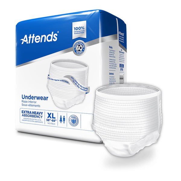 Attends® Care Unisex Adult Absorbent Underwear Pull On with Tear Away Seams X-Large Disposable Heavy Absorbency (1028713_CS) 100/CS