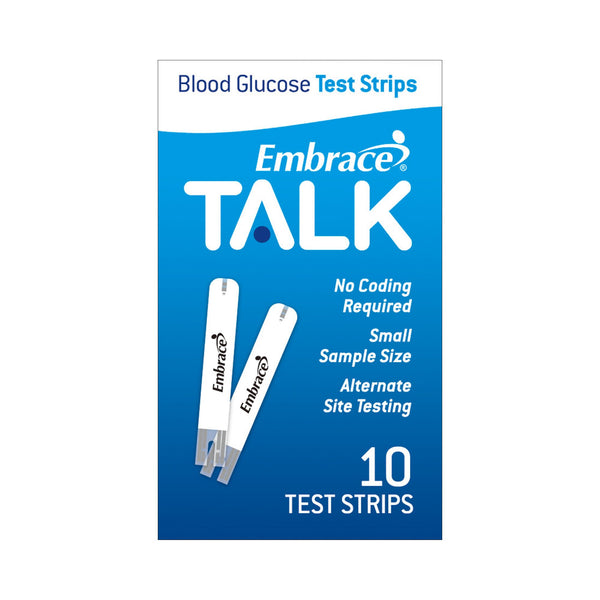 Embrace® Blood Glucose Test Strips 10 Strips per Pack (1146707_VL) 10/VL