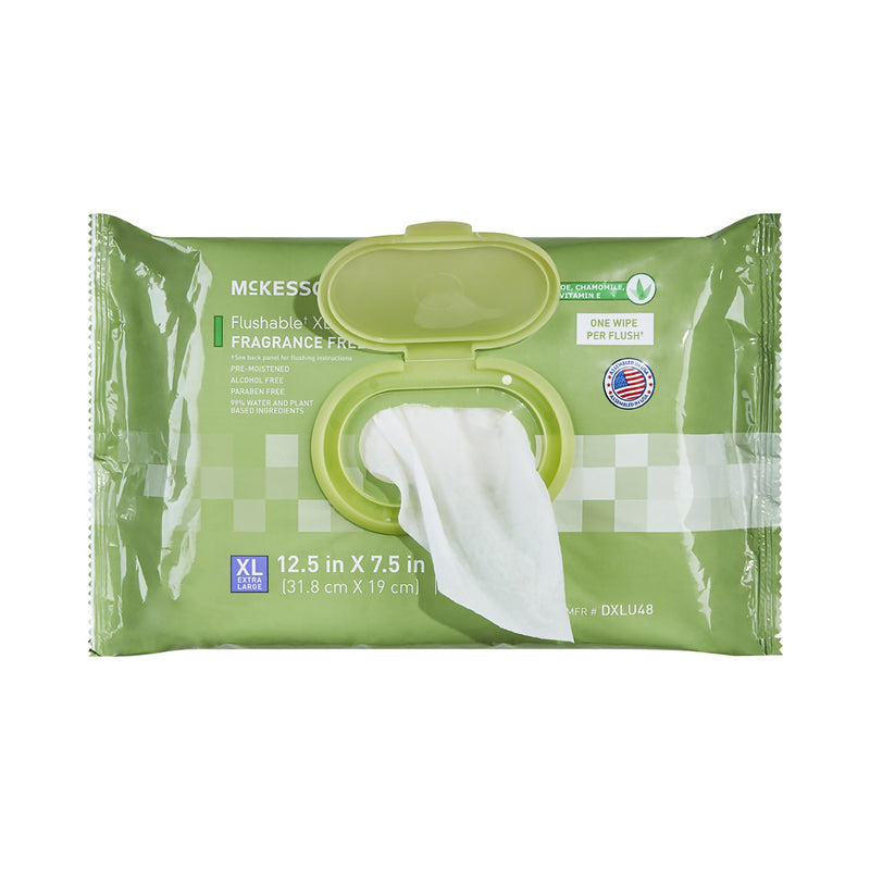 McKesson Flushable Personal Wipe Soft Pack Unscented 48 Count (1241745_CS) 576/CS