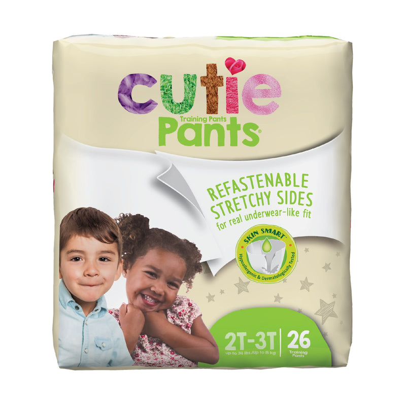 Cutie Pants® Unisex Toddler Training Pants Pull On with Tear Away Seams Size 2T to 3T Disposable Heavy Absorbency (810358_PK) 26/PK
