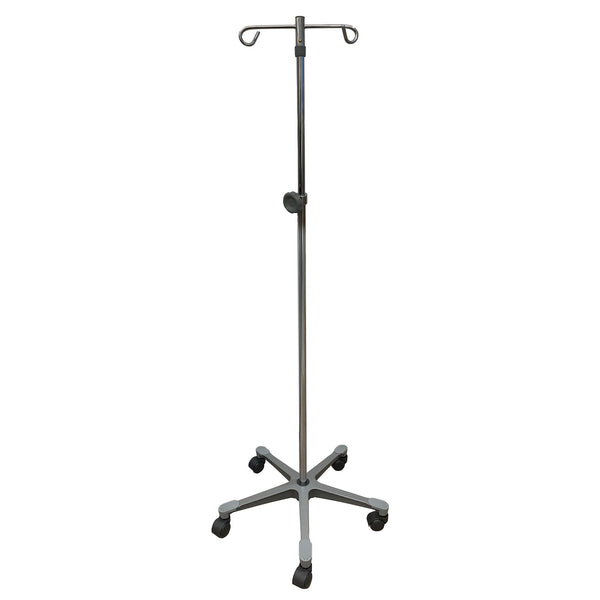 McKesson IV Stand Floor Stand 2 Hooks 5 Legs with Casters (1223671_CS) 1/CS
