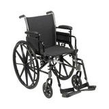 McKesson Lightweight Wheelchair Dual Axle Desk Length Arm Elevating Legrest Black Upholstery 20 Inch Seat Width Adult 300 lbs. Weight Capacity (1128897_EA) 1/EA