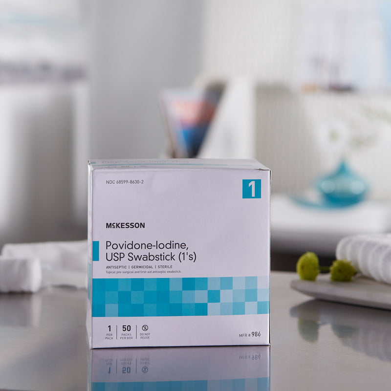 McKesson Impregnated Swabstick 10% Strength Povidone-Iodine Individual Packet Sterile (854752_PK) 1/PK