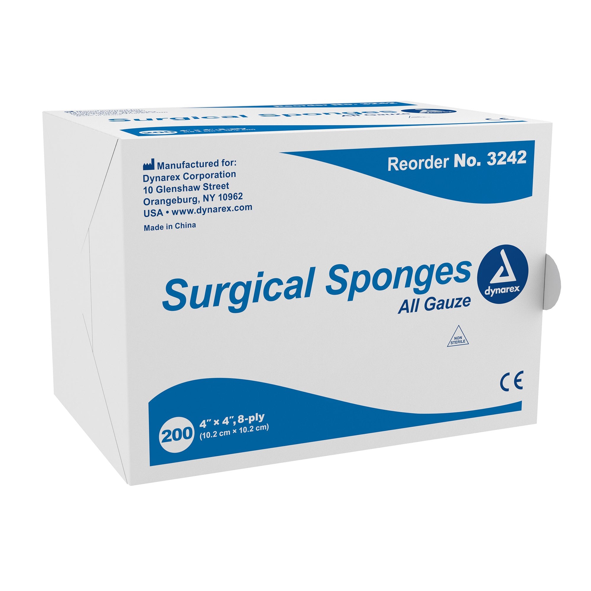 Dynarex® Gauze Sponge 4 X 4 Inch 8-Ply NonSterile 200 per Pack (575161 ...