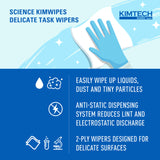Kimtech Science Kimwipes Delicate Task Wipe Light Duty 90 Count Box 14-7/10 X 16-3/5 Inch NonSterile Disposable (52386_CS) 15/CS