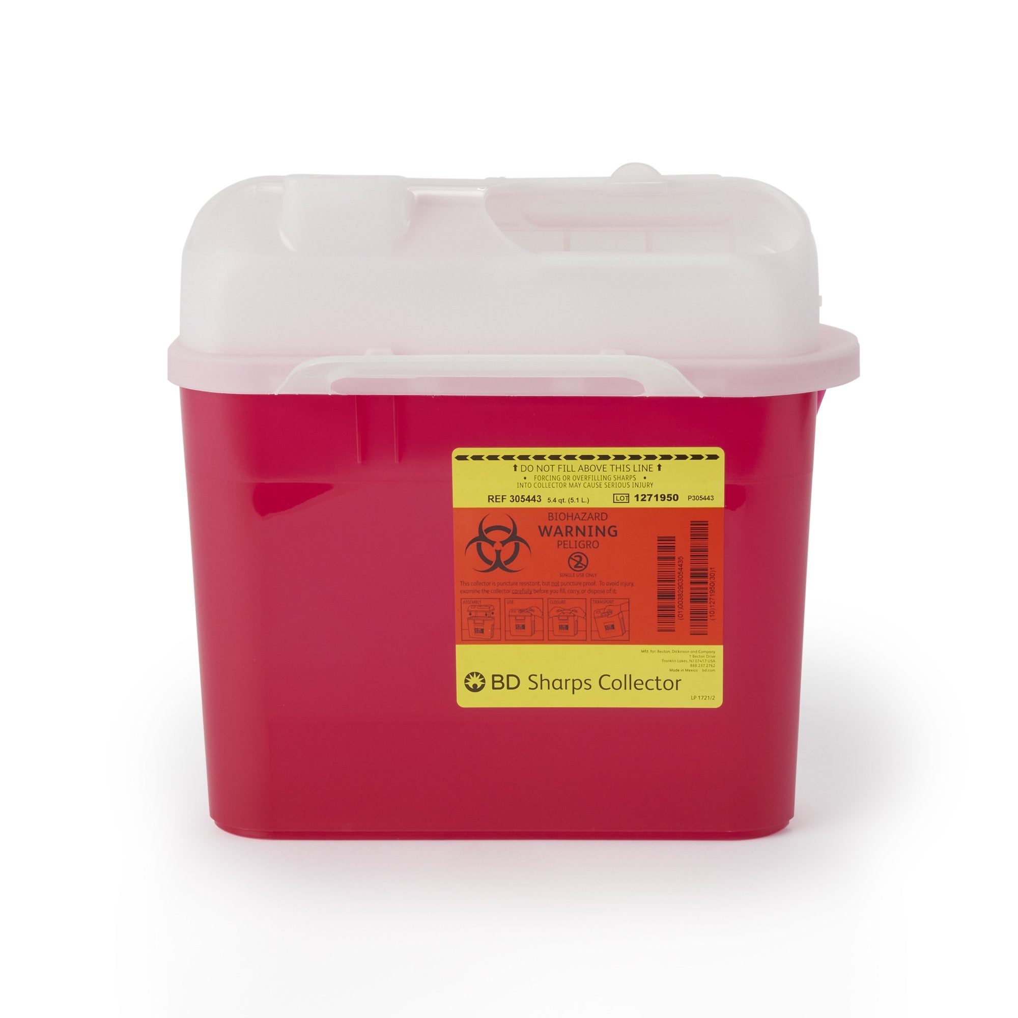 BD™ Gardian Sharps Container Red Base 11-7/10 H X 16-3/5 W X 4-1/2 D I ...