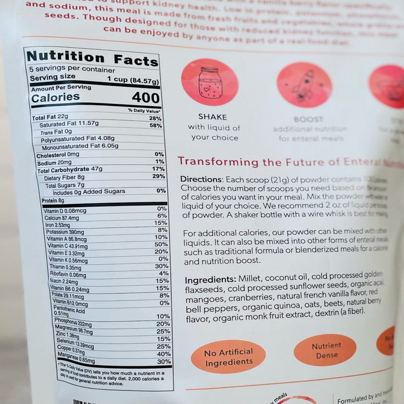 Restore Fusion Renal Support Oral Supplement Vanilla Berry Flavor Powder 16 oz. Pouch (1223931_EA) 1/EA