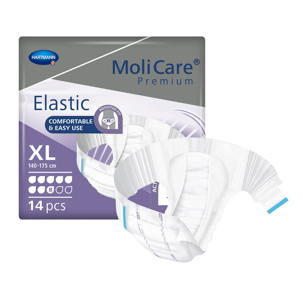 MoliCare® Premium Elastic 8D Unisex Adult Incontinence Brief X-Large Disposable Heavy Absorbency (1174293_BG) 14/BG