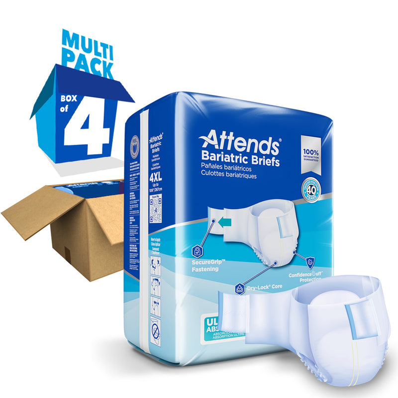 Attends® Bariatric Unisex Adult Incontinence Brief 4X-Large Disposable Heavy Absorbency (955308_BG) 8/BG