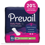 Prevail® Daily Pads Bladder Control Pad 8.35 Inch Length Light Absorbency Polymer Core One Size Fits Most (1166745_BG) 44/BG