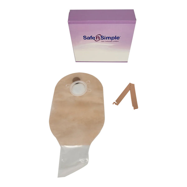 Safe n Simple™ Ostomy Pouch Two-Piece System 12 Inch Length Without Barrier Drainable (1242506_BX) 10/BX
