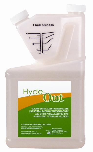 Hyde-Out® OPA / Glutaraldehyde Neutralizer RTU Liquid 32 oz. Bottle Single Use (870262_EA) 1/EA