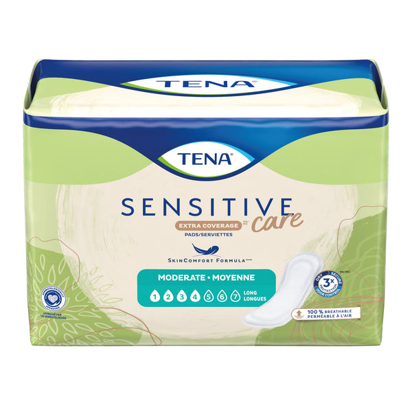 TENA® Sensitive Care Extra Coverage Long Bladder Control Pad 12 Inch Length Moderate Absorbency Dry-Fast Core™ One Size Fits Most (1059416_CS) 180/CS