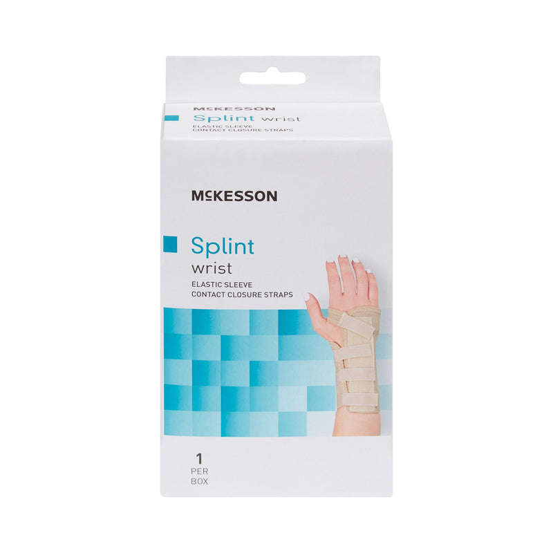 McKesson Wrist Brace Low Profile / Contoured / Wraparound Aluminum / Cotton / Elastic Right Hand Beige X-Small (1159151_EA) 1/EA