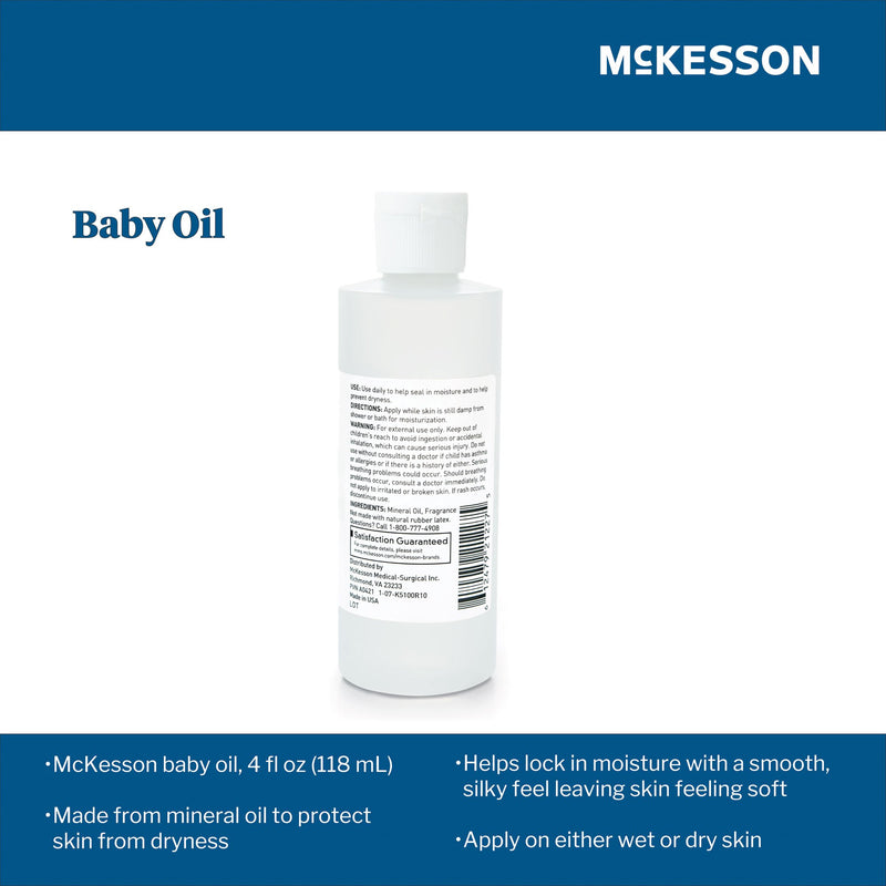 McKesson Baby Oil 4 oz. Bottle Scented Oil (864689_CS) 96/CS