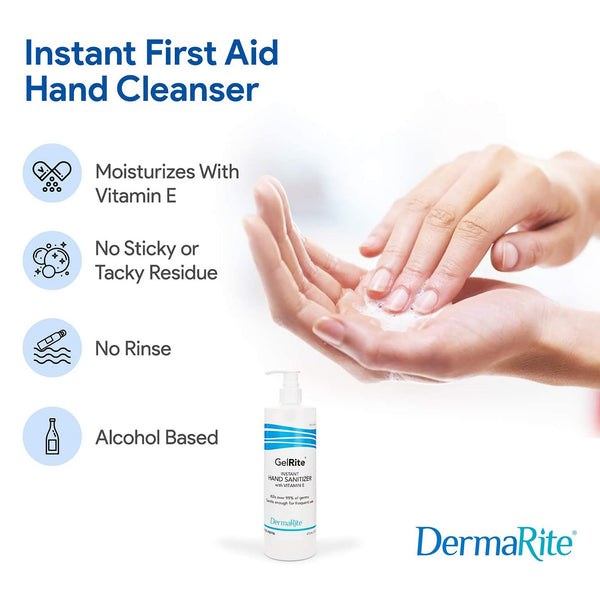 GelRite® Hand Sanitizer 16 oz. Ethyl Alcohol Gel Pump Bottle (576310_CS) 12/CS