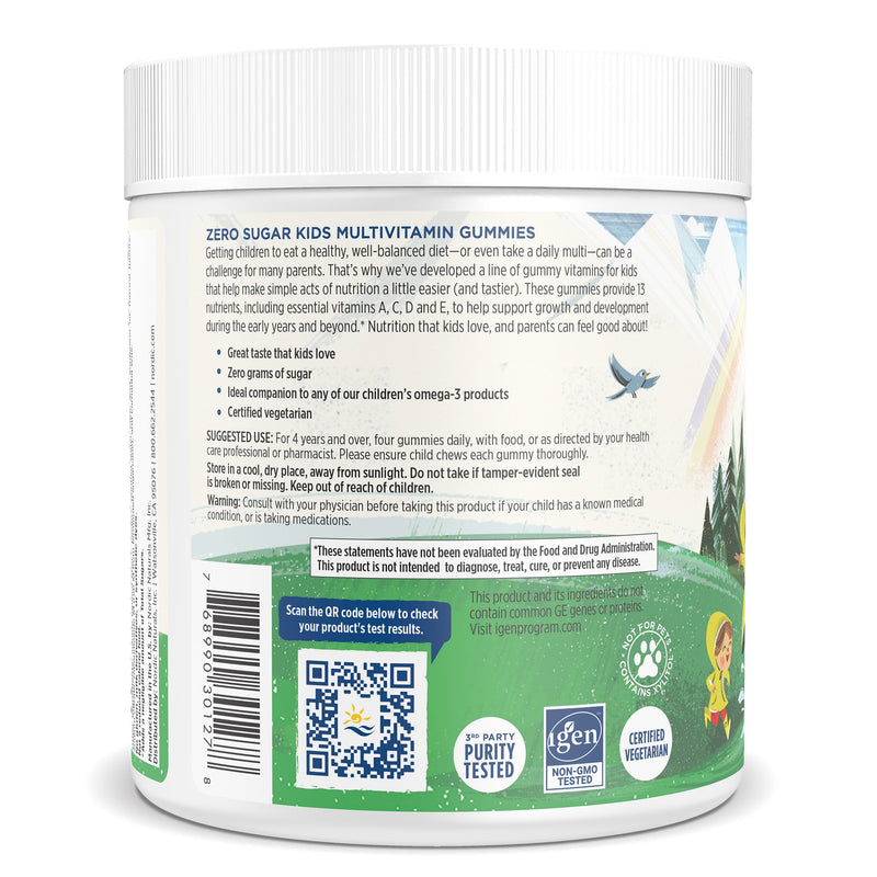 Nordic Naturals® Zero Sugar Kids Multi Dietary Supplement Vitamin A 300 mcg Strength Gummy 120 per Bottle Orange Lemon Flavor (1264956_BT) 1/BT
