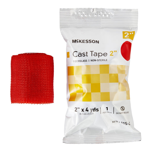 McKesson Cast Tape 2 Inch X 12 Foot Fiberglass Red (733687_BX) 10/BX
