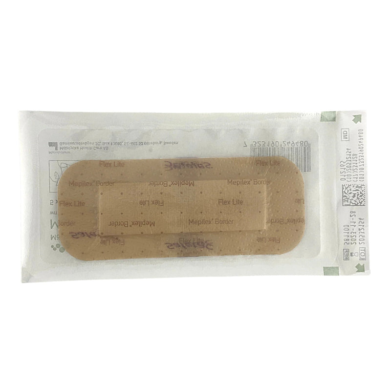 Mepilex® Border Flex Lite Thin Foam Dressing 2 X 5 Inch With Border Film Backing Silicone Adhesive Rectangle Sterile (1195995_EA) 1/EA
