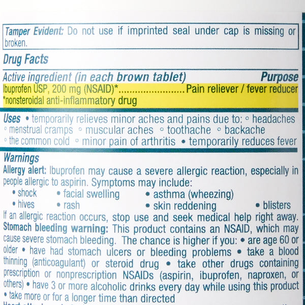 Geri-Care® Pain Relief 200 mg Strength Ibuprofen Tablet 1000 Per Bottle (1181156_CS) 12/CS