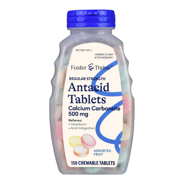 Foster & Thrive™ Antacid 500 mg Strength Chewable Tablet 150 Per Bottle (1235100_BT) 1/BT