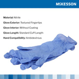 McKesson Confiderm® 3.5C Exam Glove Small NonSterile Nitrile Standard Cuff Length Textured Fingertips Blue Chemo Tested (765874_BX) 200/BX