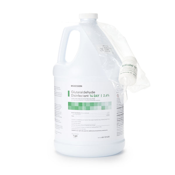 McKesson 14 Day Glutaraldehyde High-Level Disinfectant Activation Required Liquid 1 gal. Jug Reusable (512838_GL) 1/GL