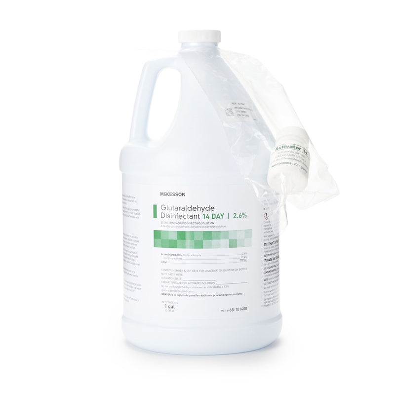 McKesson 14 Day Glutaraldehyde High-Level Disinfectant Activation Required Liquid 1 gal. Jug Reusable (512838_GL) 1/GL