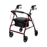 McKesson 4 Wheel Rollator Red Adjustable Height / Folding Aluminum Frame (1065263_EA) 1/EA