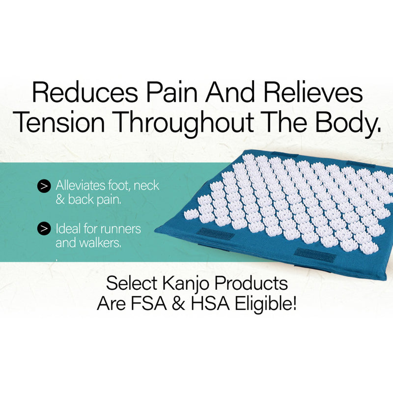 Kanjo Acupressure Foot Mat Sapphire / White Cotton-Linen Fabric / Memory Foam / Plastic 14 X 16 Inch (1236437_EA) 1/EA
