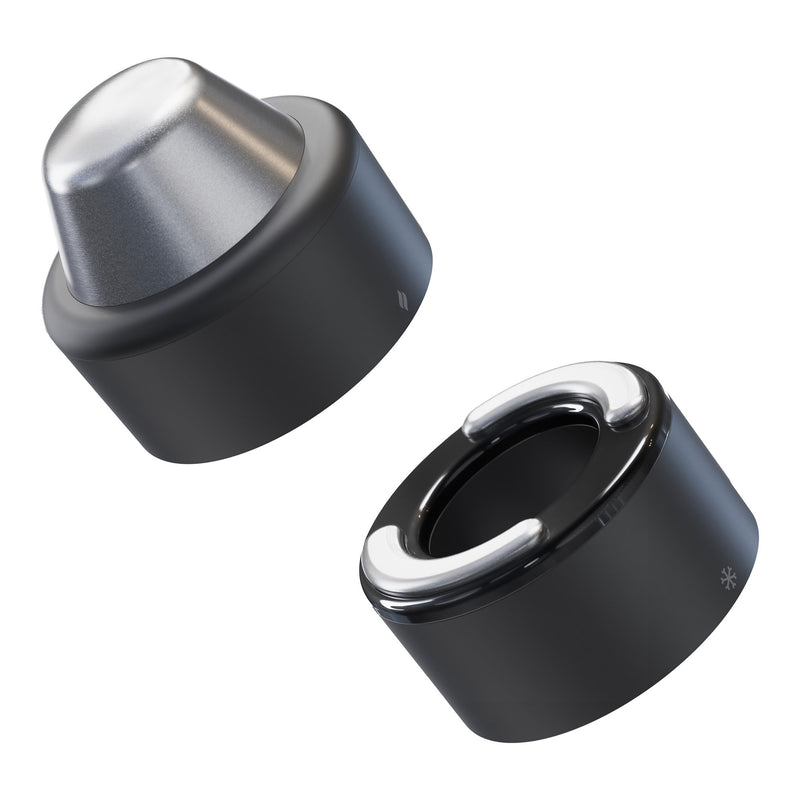 TheraFace Hot and Cold Rings - Black Hand-Held Face Massager & Cleanser Attachment 1 Hot Ring, 1 Cold Ring, Travel Pouch (1248586_EA) 1/EA