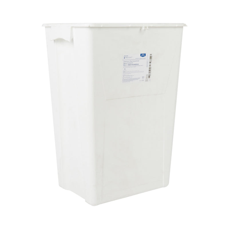 McKesson Prevent® Pharmaceutical Waste Container White Base 24-3/5 H X 17-3/10 W X 13 L Inch Vertical Entry 18 Gallon (1011863_EA) 1/EA