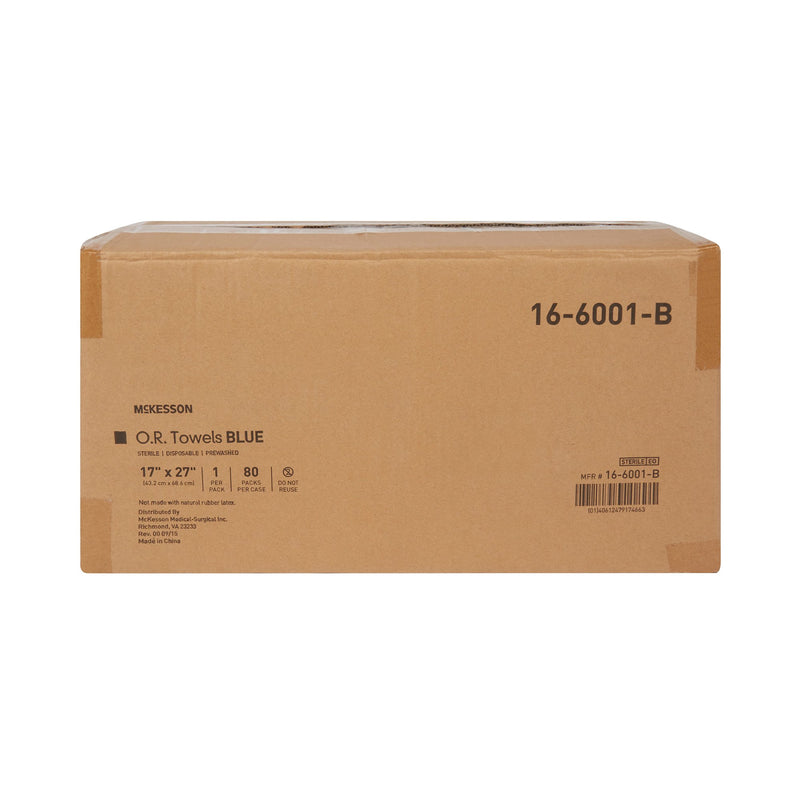 McKesson O.R. Towel 17 W X 27 L Inch Blue Sterile (277859_PK) 1/PK