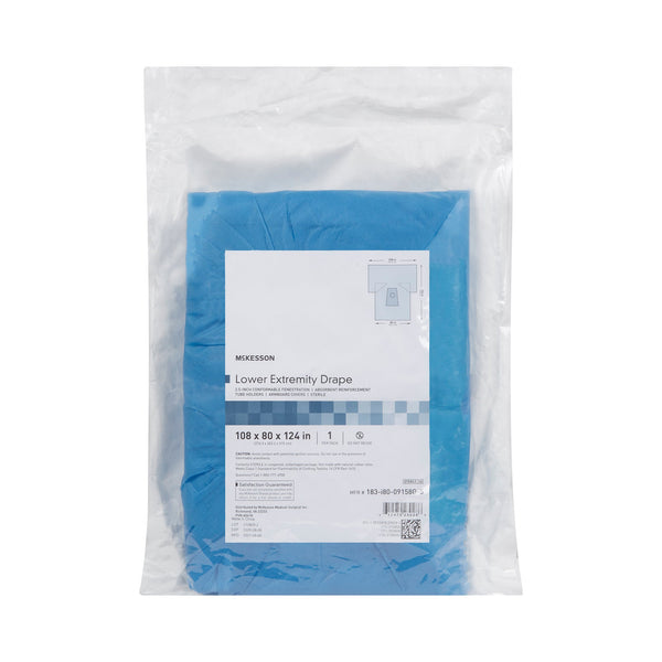McKesson Orthopedic Drape Lower Extremity Drape 108 W X 80 W X 124 L Inch Sterile (1101282_PK) 1/PK