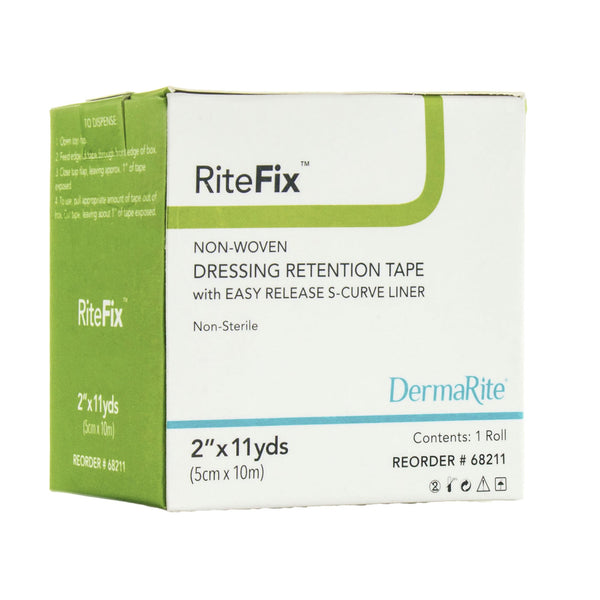 RiteFix™ Water Resistant Dressing Retention Tape with Liner White 2 Inch X 11 Yard Nonwoven NonSterile (939643_BX) 1/BX