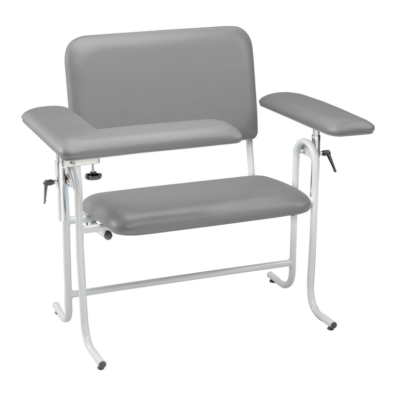 McKesson Blood Drawing Chair 1 Fixed Armrest, 1 Flip Up Armrest Gray (485313_EA) 1/EA