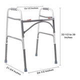McKesson Bariatric Dual Release Folding Walker Adjustable Height Steel Frame 500 lbs. Weight Capacity 32-1/2 to 39 Inch Height (1065262_EA) 1/EA