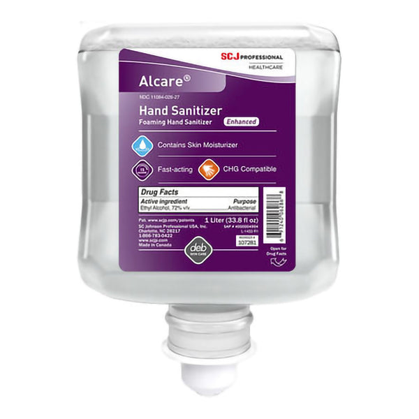 Alcare® Enhanced Hand Sanitizer 1 Liter Ethyl Alcohol Foaming Dispenser Refill Bottle (1230490_CS) 6/CS