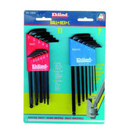 Eklind Tool Company Ball-Hex-L™ Key Set, 18 per set, Hex Ball Tip, Inch/Metric (EKL13218) Each