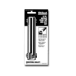 Eklind Tool Company Metric Fold-Up Hex Key Sets, 6 per fold-up, Hex Tip, Metric (EKL21151) Each