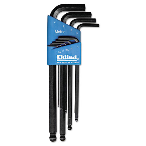 Eklind Tool Company Ball-Hex-L™ Key Set, Hex Ball, Metric, 9 Pc (EKL13609) Each
