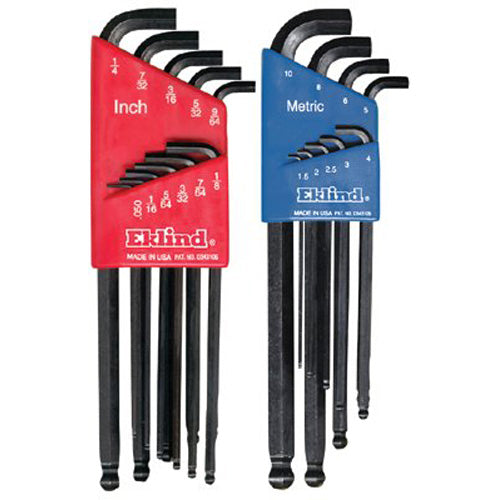 Eklind Tool Company Ball-Hex-L Stubby Key Sets, 22 per set, Hex Ball Tip, Inch/Metric (269-13122) Each